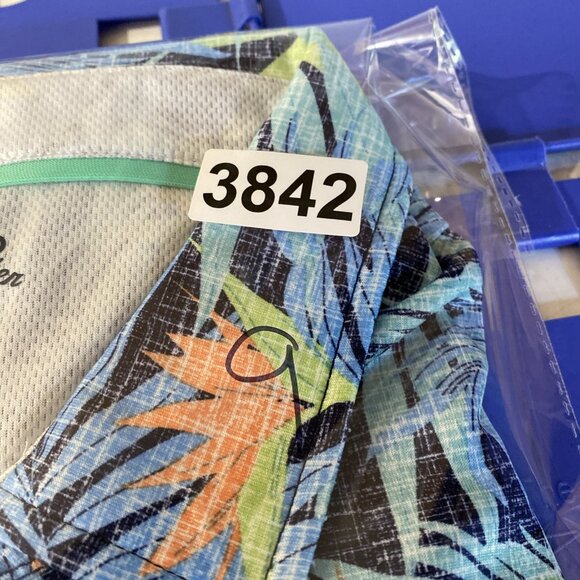 IZOD Saltwater Polo Shirt Mens XL Blue Floral Relaxed Classics All Over Print - Picture 10 of 10